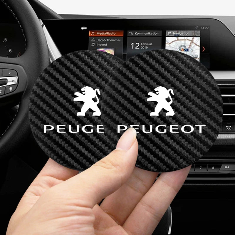 Silicone Car Cup Coasters – Non-Slip Waterproof Interior Pads for Peugeot