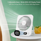 Portable Foldable Desk Fan – 5-Speed USB Rechargeable Fan for Office Home
