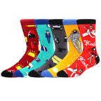 Cotton Novelty Crew Socks – Colorful Animal Print for Casual Halloween Wear