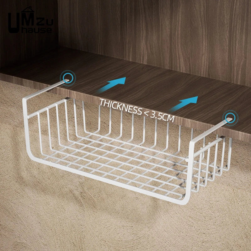 Iron Under Cabinet Hanging Baskets – Heavy Duty Storage for Kitchen Pantry