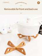 Wooden Cross Trivet – Heat-Resistant Foldable Mat for Kitchen Dining