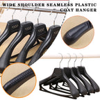 Wide Shoulder Plastic Hangers – Seamless Coat Racks for Wardrobe Storage