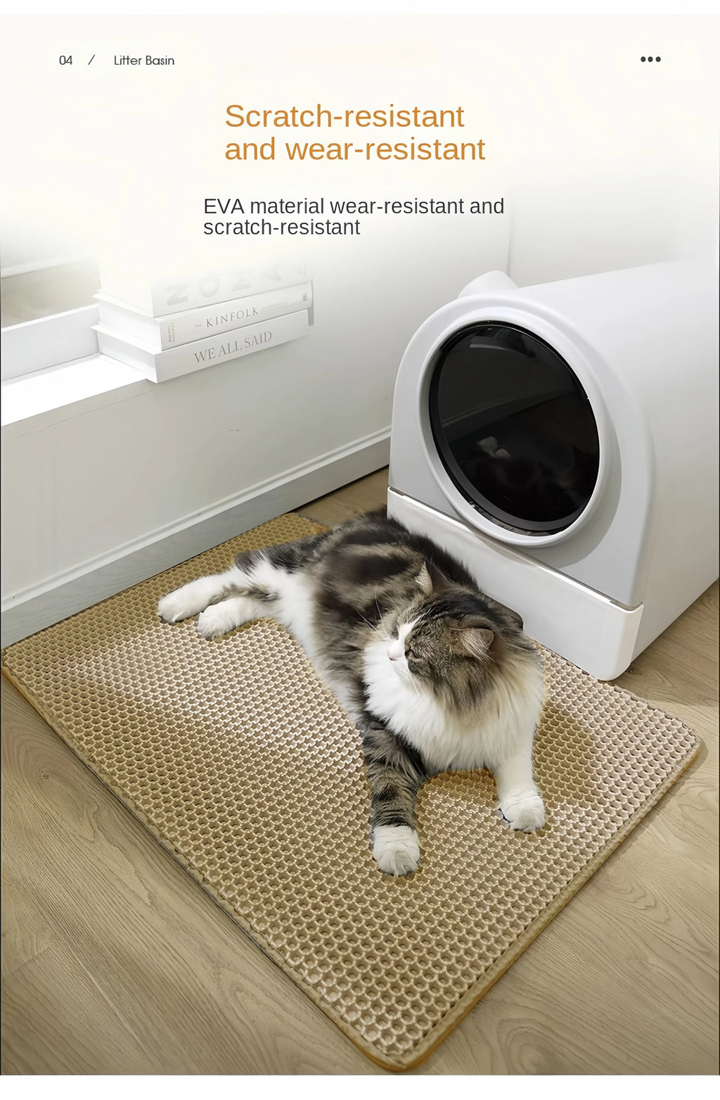 Large Waterproof EVA Cat Litter Mat – Double Layer Tray for Pet Hygiene