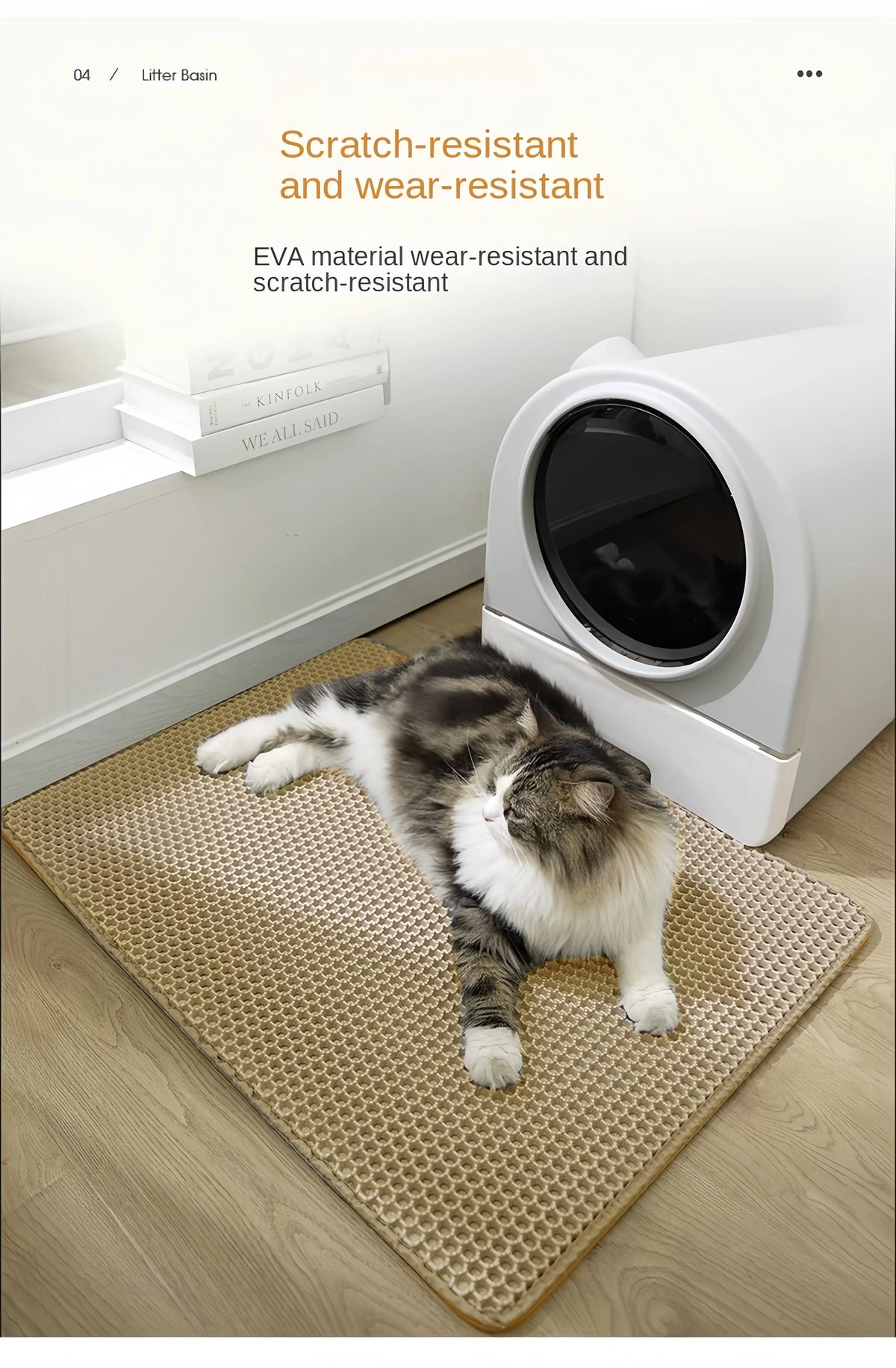 Large Waterproof EVA Cat Litter Mat – Double Layer Tray for Pet Hygiene