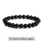 Natural Stone Bead Bracelet – Healing Crystal Gemstone Jewelry for Men and Women
