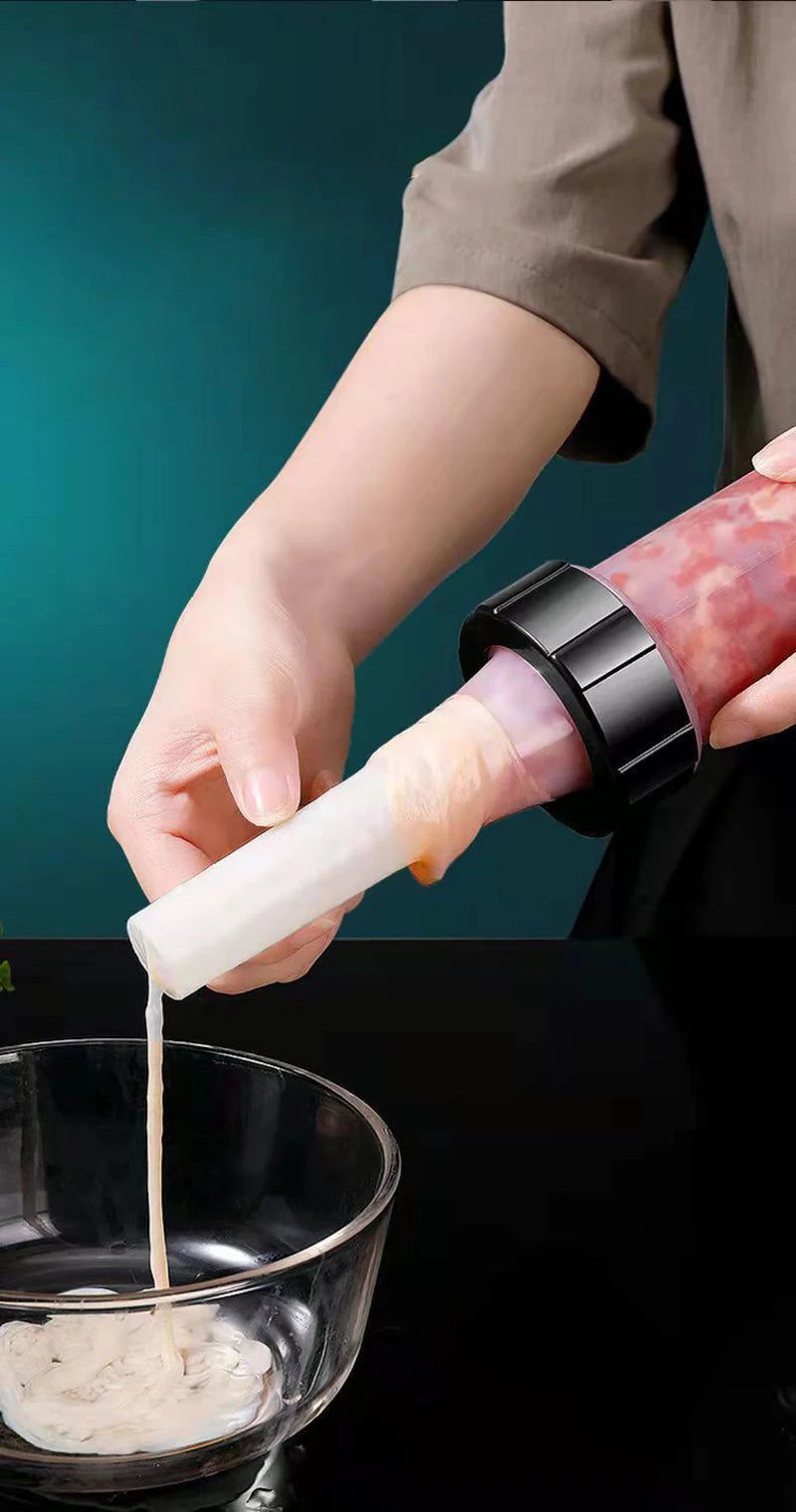 Manual Sausage Stuffer – Plastic Filling Tool for Homemade Meat Processing