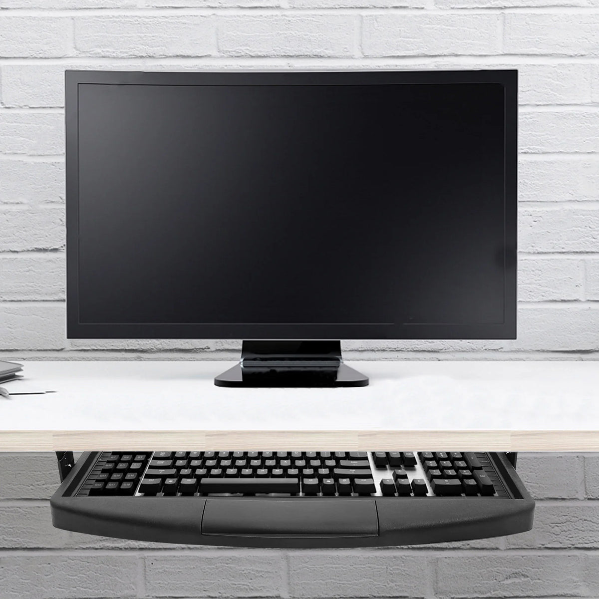Slide-Out Keyboard Tray – Under Desk Storage for Ergonomic Home Office