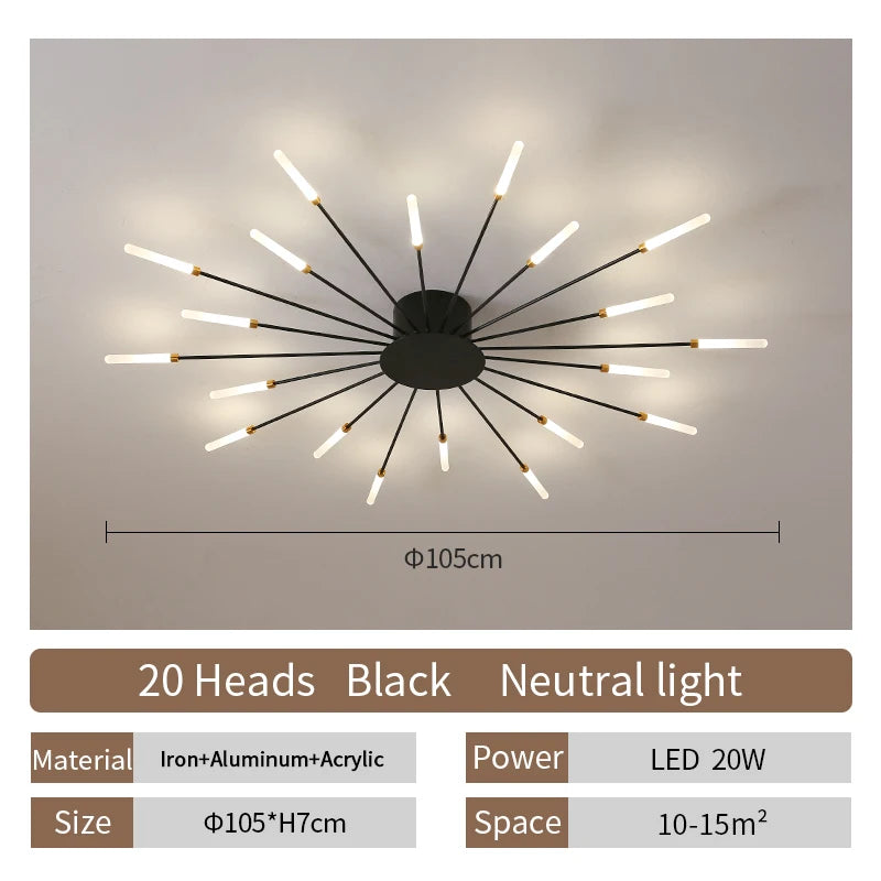 Modern Fireworks LED Ceiling Lamp – Decorative Chandelier for Living Room