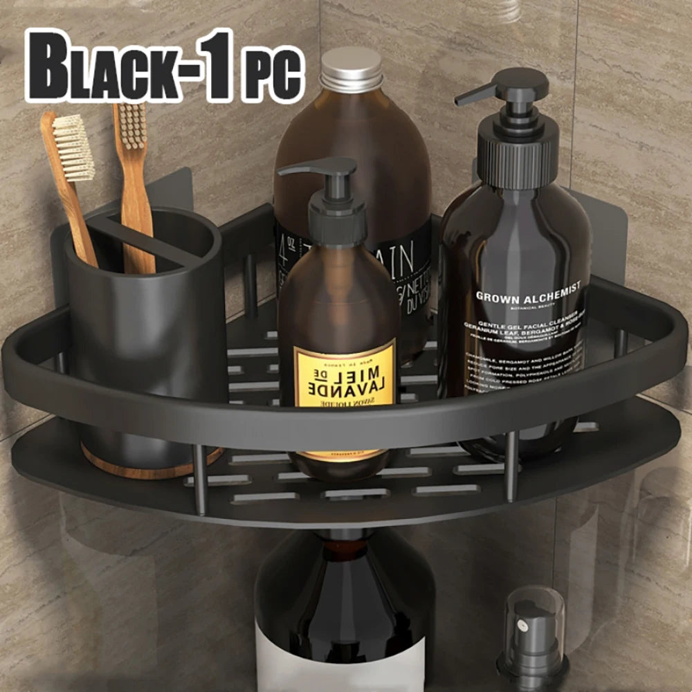 Adhesive Corner Shower Shelf – No Drill Wall Storage for Bathroom Organization