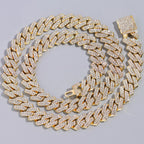 Iced Out Cuban Link Chain – AAA Rhinestone Men's Necklace for Hip Hop Jewelry