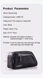 Waterproof Bike Top Tube Bag – Cycling Storage for Mountain and Road Bikes