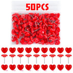 Heart Push Pins – Decorative Red Thumbtacks for Cork Boards and Office Decor