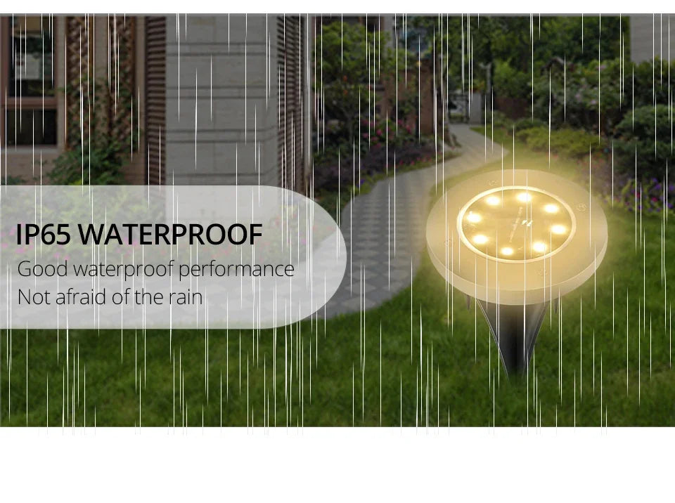 Solar LED Disk Lights – Waterproof Outdoor Landscape Path Lighting for Garden