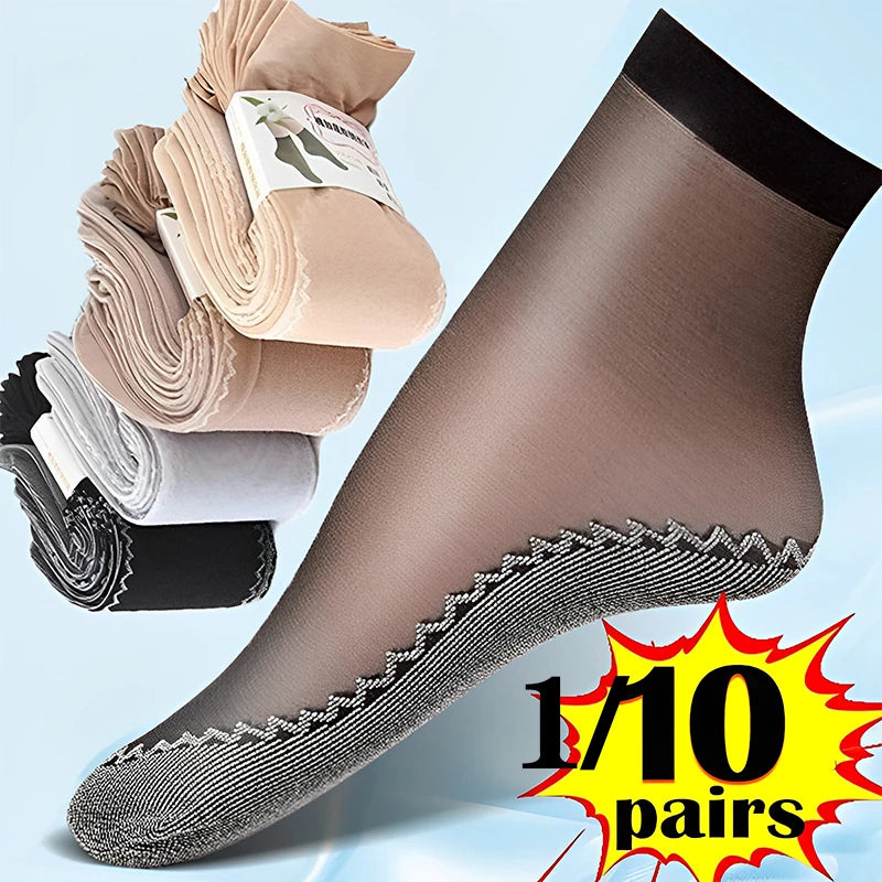 Ultrathin Transparent Boat Socks – Breathable Women's Ankle Socks for Summer