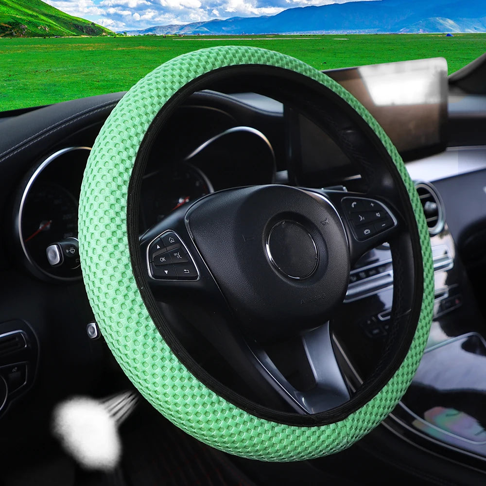 Breathable Mesh Car Steering Wheel Cover – Comfortable Grip for Women