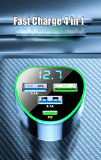 USB C Car Phone Charger – Fast Charging Adapter with LED Voltage Display