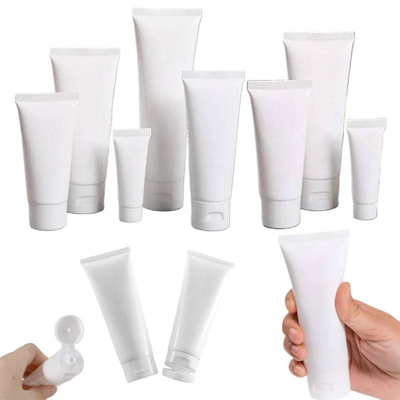 Empty Plastic Cosmetic Squeeze Tubes – Travel Size Refillable Containers for Toiletries