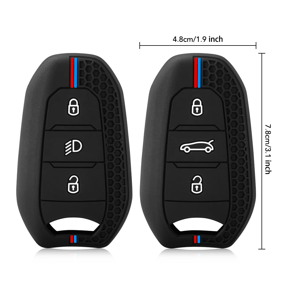 Silicone Key Fob Cover – Protective Remote Case for Peugeot and Citroen
