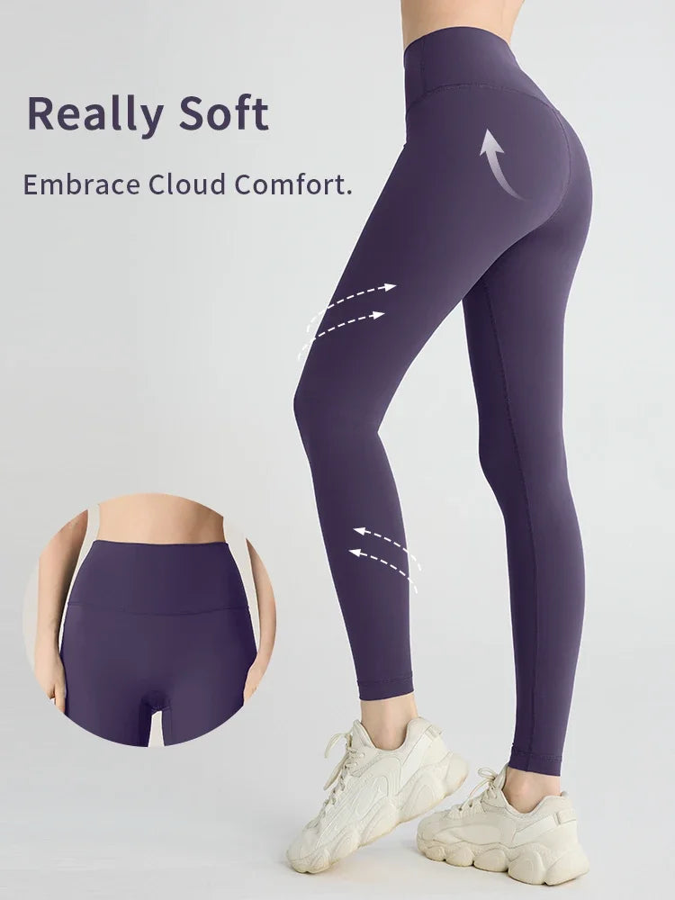 High Waisted Yoga Leggings – Naked Feel Fitness Pants for Gym and Running