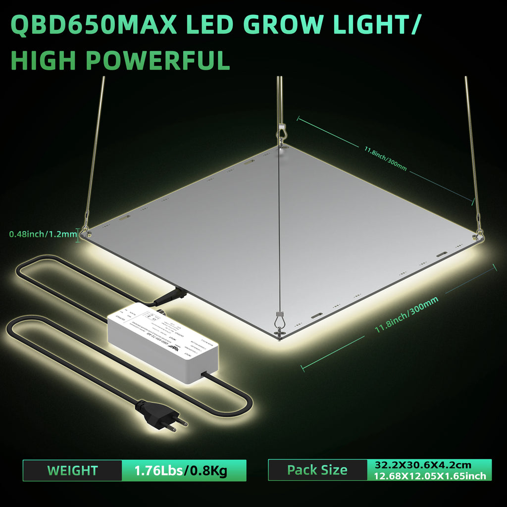 Full Spectrum LED Grow Light – 850W Quiet Fanless Panel for 5x5FT Indoor Plants