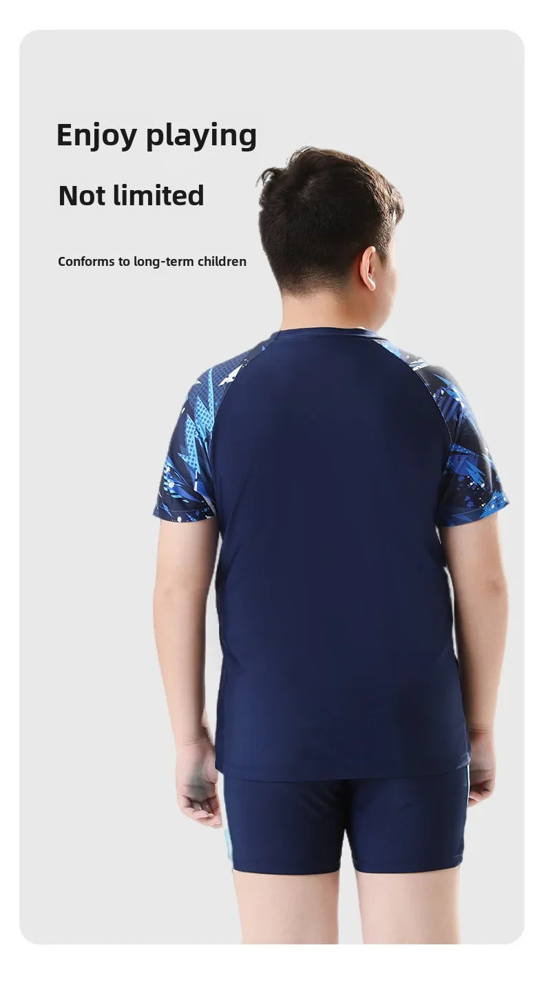 Boys Two-Piece Swimsuit – UV Protection Swimwear for Summer Swimming