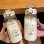 Transparent Sports Water Bottle – Durable Bouncing Straw for Gym and Hiking