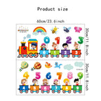 Cartoon Train Number Wall Decals – Removable PVC Stickers for Kids Nursery Room
