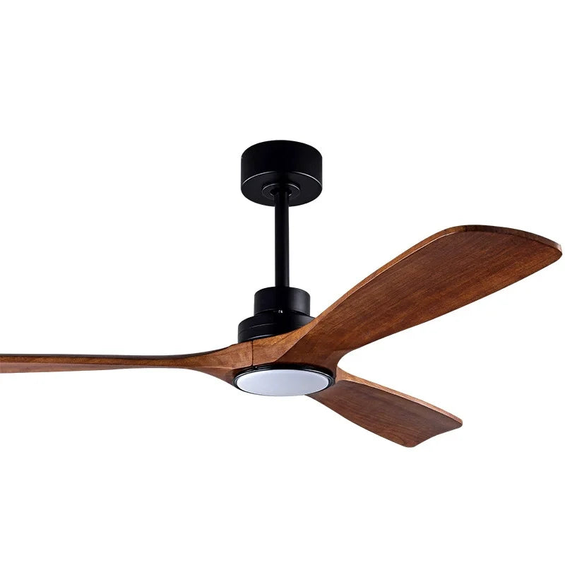 Wood Ceiling Fan with Remote – Quiet DC Motor for Living Room Home Decor