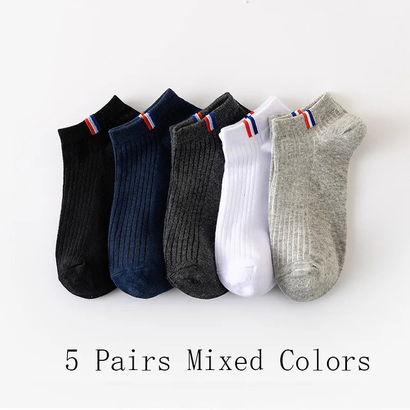 Mens Breathable Boat Socks – Thin Cotton Blended Casual Footwear for Summer