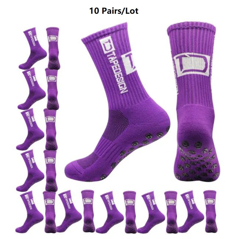 Non-Slip Silicone Grip Sports Socks – Mid-Calf Athletic Gear for Football Yoga