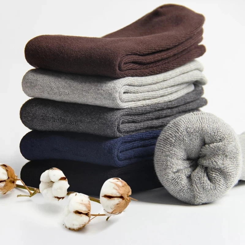 Thermal Terry Winter Socks – Thick Unisex Crew for Cold Weather