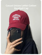 Embroidered Letter Baseball Cap – Adjustable Snapback for Outdoor Sports