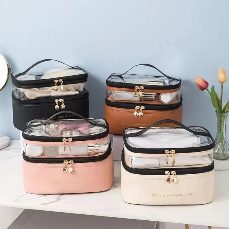 Portable Waterproof Makeup Bag – Large Capacity Travel Organizer for Toiletries