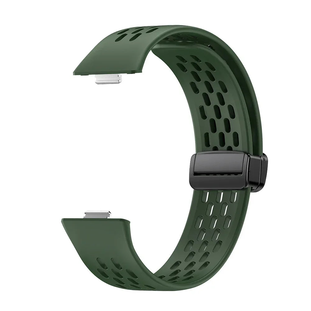 Magnetic Silicone Watch Strap – Breathable Sports Band for Huawei Watch Fit