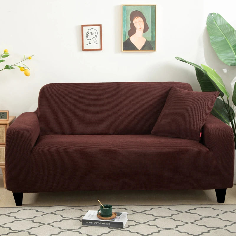 Jacquard Stretch Sofa Cover – Elastic Slipcover for L Shape and Standard Couches