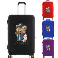 Bear Print Luggage Cover – Elastic Dustproof Suitcase Protector for Travel