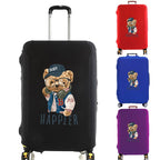 Bear Print Luggage Cover – Elastic Dustproof Suitcase Protector for Travel
