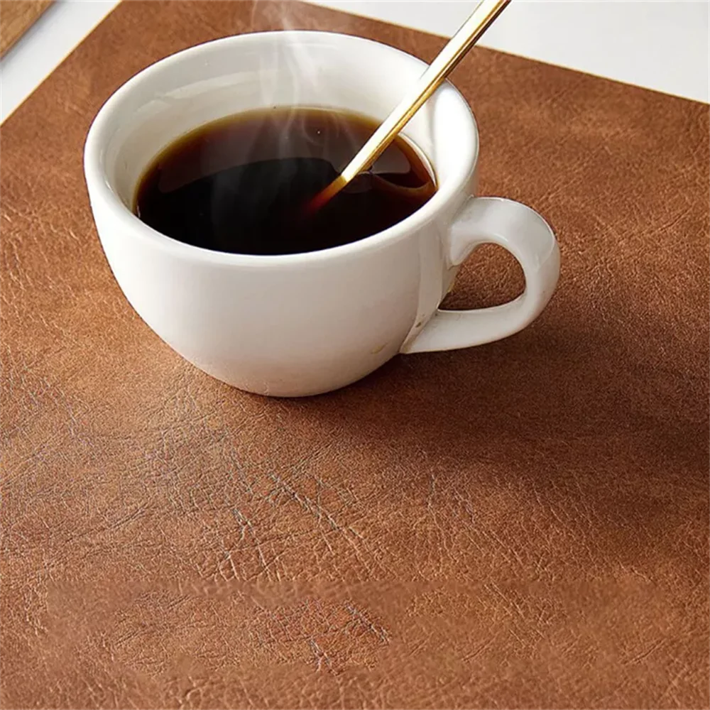 Faux Leather Placemats – Heat Resistant Non-Slip Table Mats for Dining Room