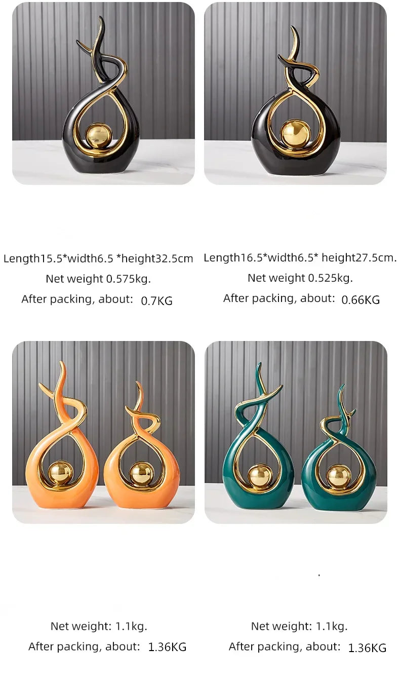 Ceramic Nordic Figurine – Modern Minimalist Statue for Home Living Room Decor