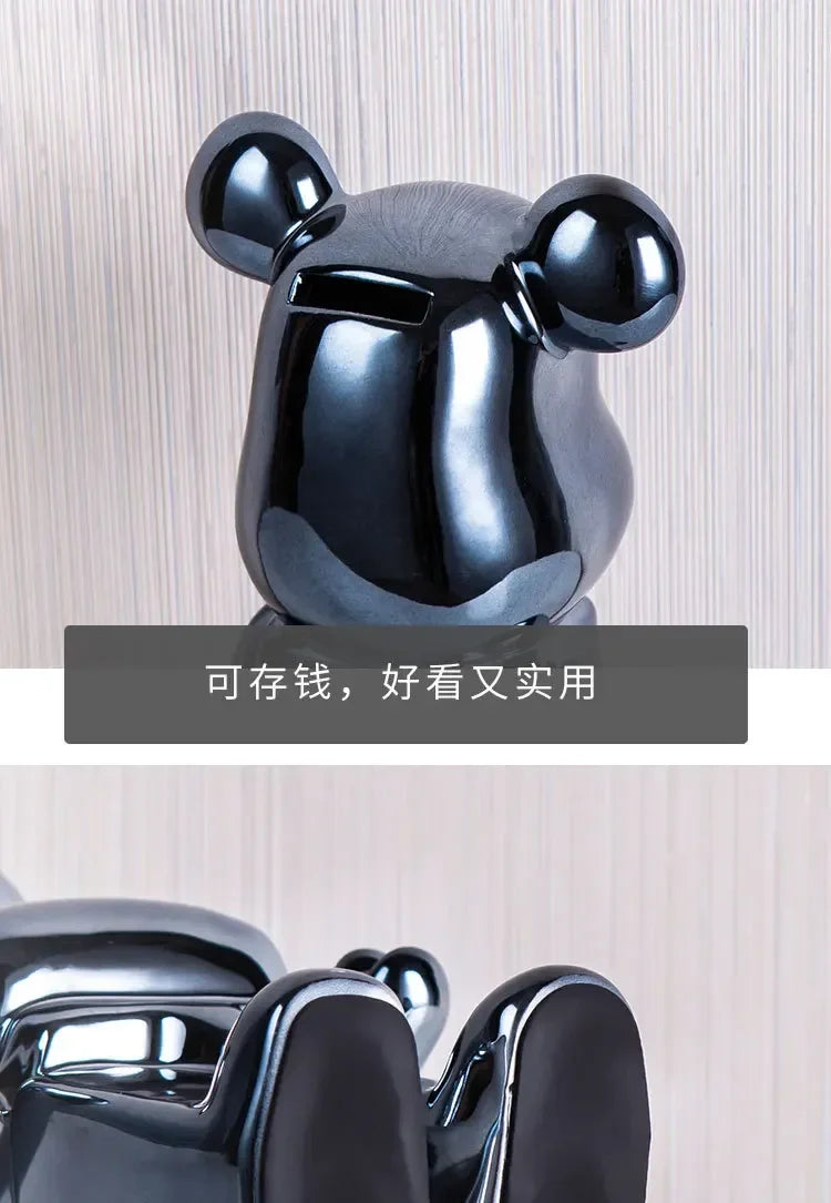 Ceramic Bear Figurine – Aesthetic Luxury Sculpture for Modern Home Decor