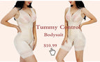 Ribbed Tummy Control Jumpsuit – Open Crotch Shapewear for Daily Compression