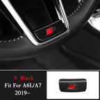 Aluminum S-Line Steering Wheel Emblem – Decorative Car Interior Accessory