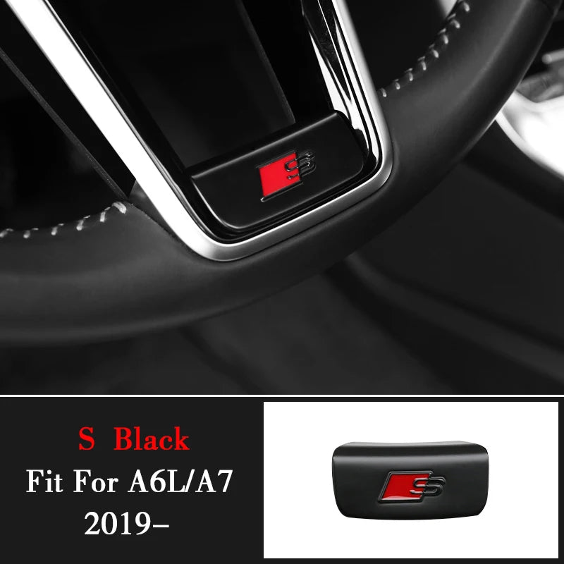 Aluminum S-Line Steering Wheel Emblem – Decorative Car Interior Accessory