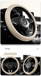 Napa Leather Steering Wheel Cover – Perforated 15 Inch Grip for Car Interior