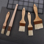 Wooden Bristle Pastry Brush – Flat Oil Basting Tool for Baking and Barbecue