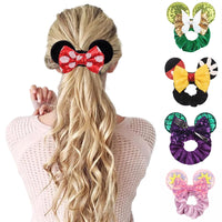Velvet Sequin Mouse Ear Scrunchies – Elastic Hair Accessories for Kids Party