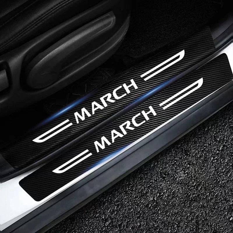 Carbon Fiber Door Sill Protectors – Threshold Trim for Nissan March