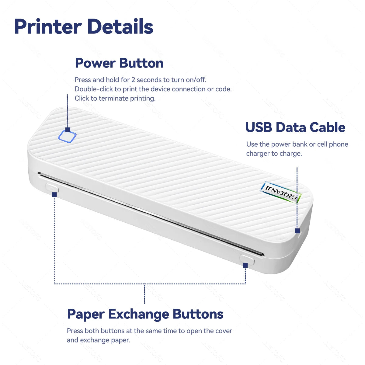 Portable A4 Thermal Printer – Bluetooth Photo and Document Maker for Office