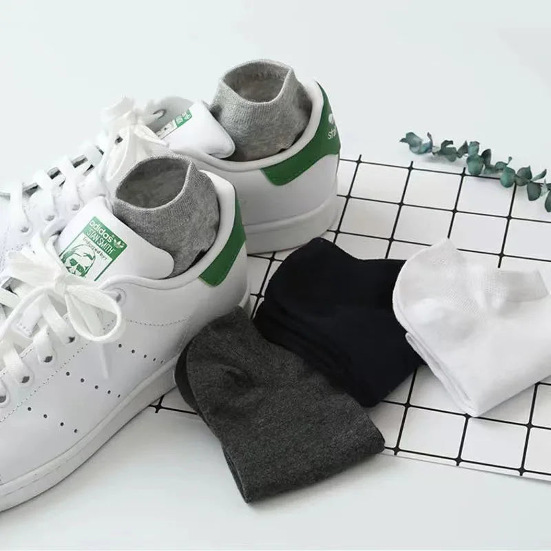 Cotton Ankle Socks – Breathable Solid Color Footwear for Sports and Gym