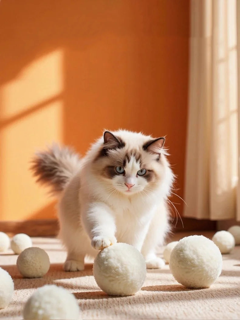 Silent Wool Cat Ball – Durable Interactive Toy for Boredom Relief and Chasing